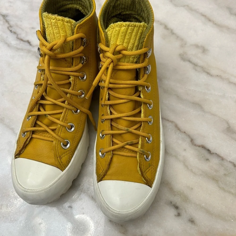 Converse Yellow High-Top Platforms